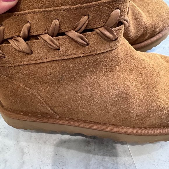 UGG Women's Classic Lace Chestnut Mid Suede 1103757‎ Winter Boot Size 6 - Picture 10 of 12